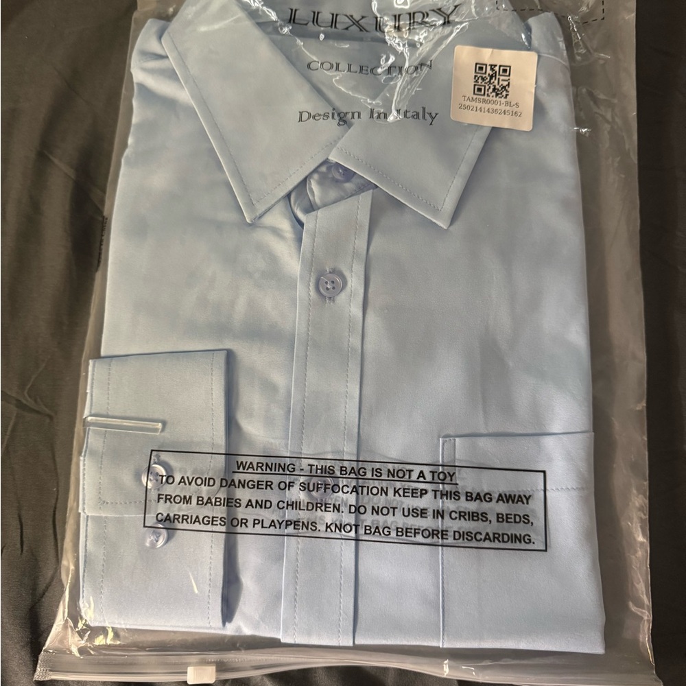 Luxie Blue Dress Shirt Classic Style